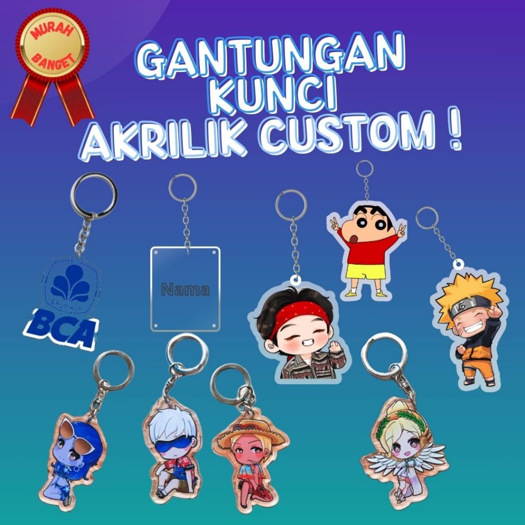 GANTUNGAN KUNCI AKRILIK CUSTOM PRINT UV