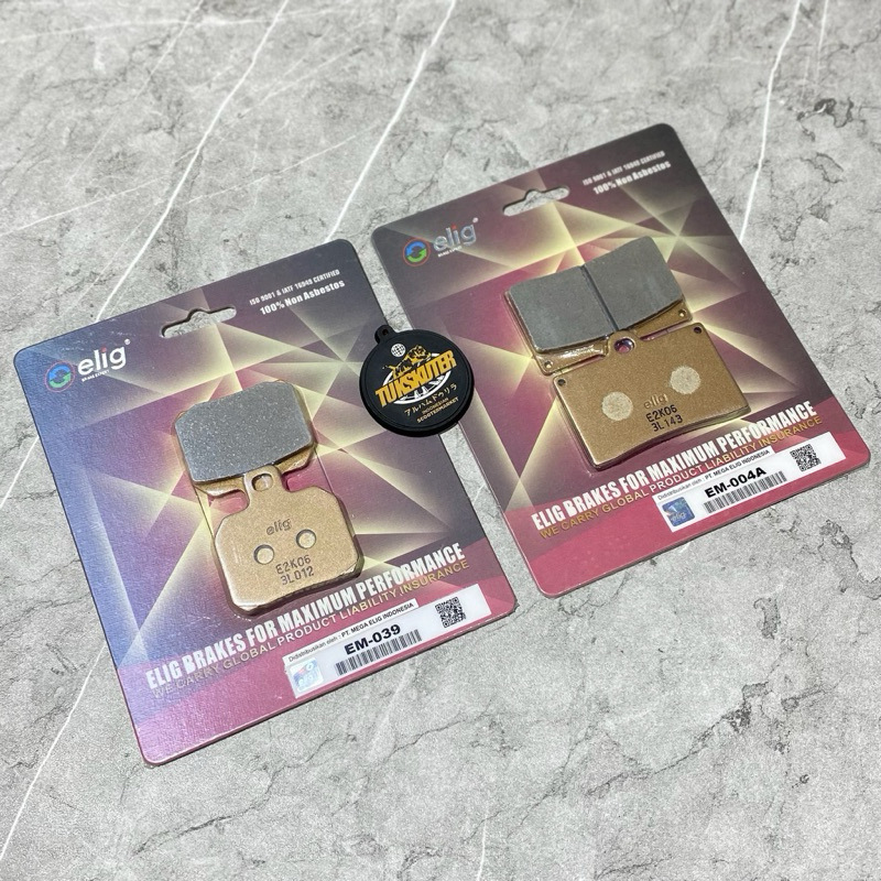 Elig Brake Pad / Kampas Rem Depan Sport Original For Kaliper Brembo 2P / 4 PISTON 1 PIN