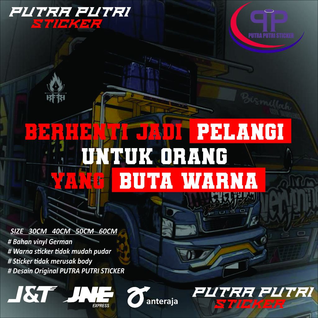 Stiker kaca berhenti jadi pelangi untuk orang yang buta warna stiker variasi kaca samping truk pick 