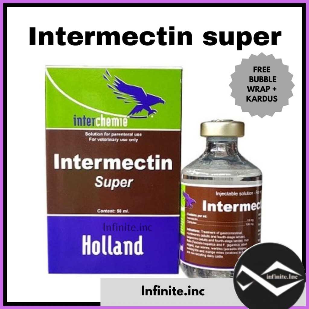 INTERMECTIN SUPER 50ml Injek- Obat Cacing endoparasit dan ektoparasit hewan ternak