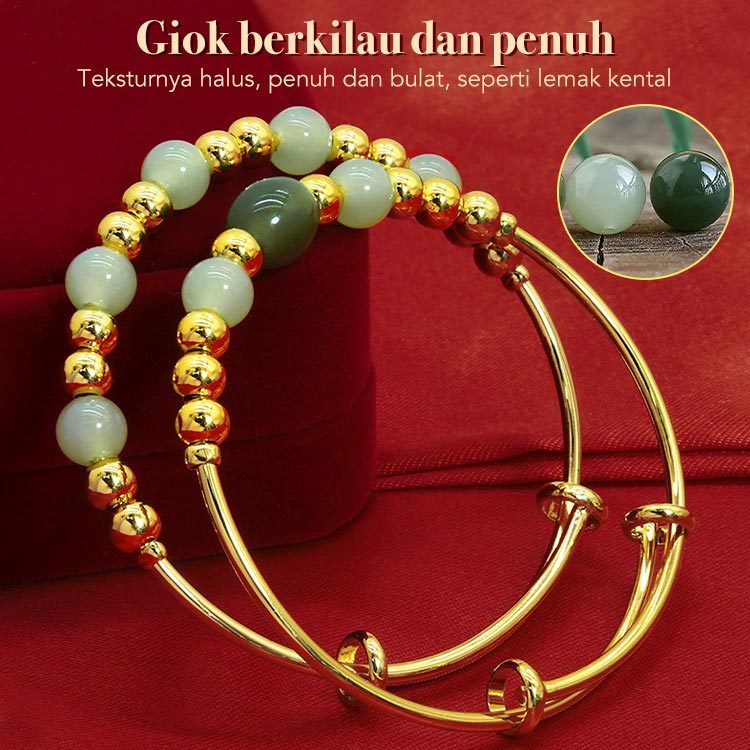 【6.6 promo】LOZT Gelang batu giok titanium wanita anti karat merah tali bracelet asli china bangle ge