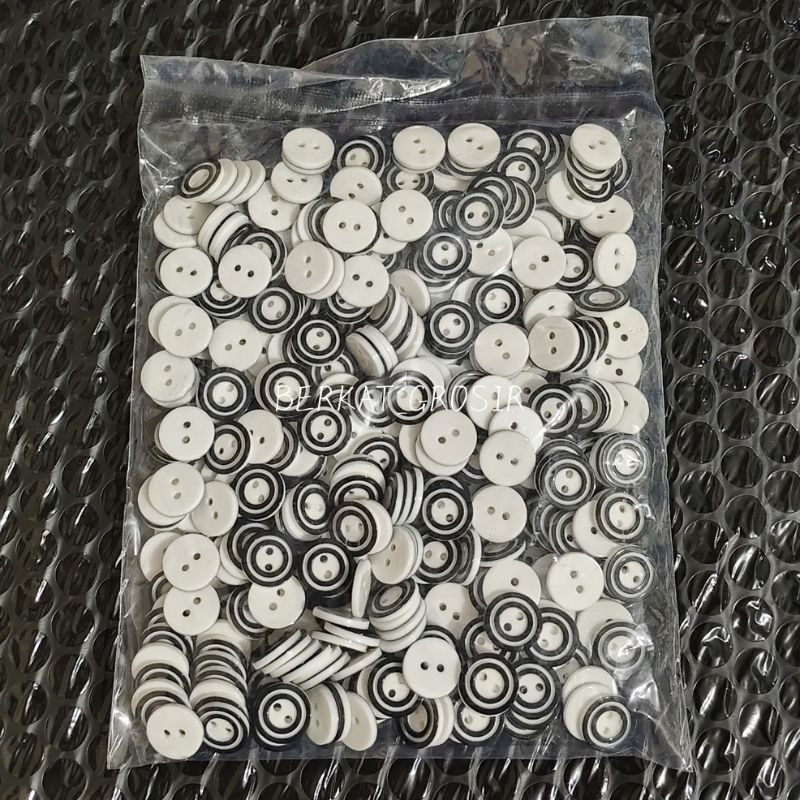 Kancing Baju Motif Ring Belang Zebra Isi 400 Pcs ( grosir )