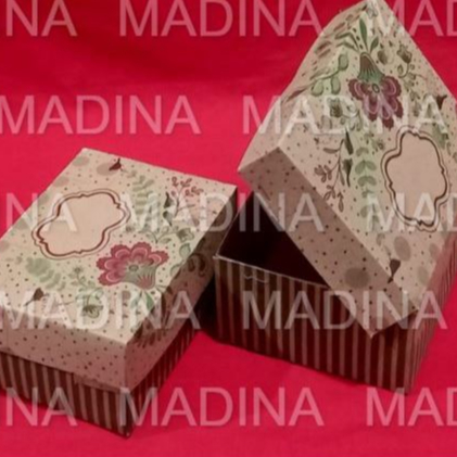 

READYY!!!Kardus Snack/Nasi coklat motif ukuran 14x10x7 ECER (PER PCS)
