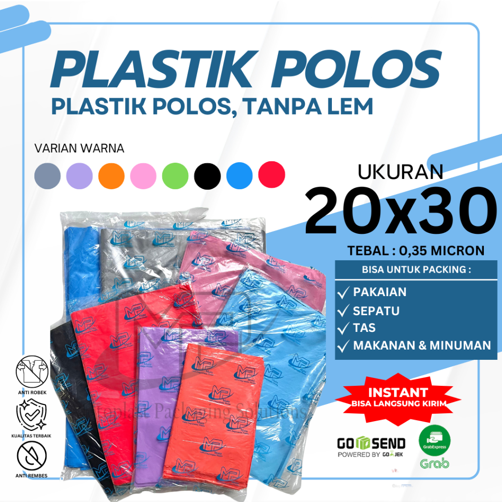 Kantong plastik HD tanpa plong / plastik packing olshop 20x30