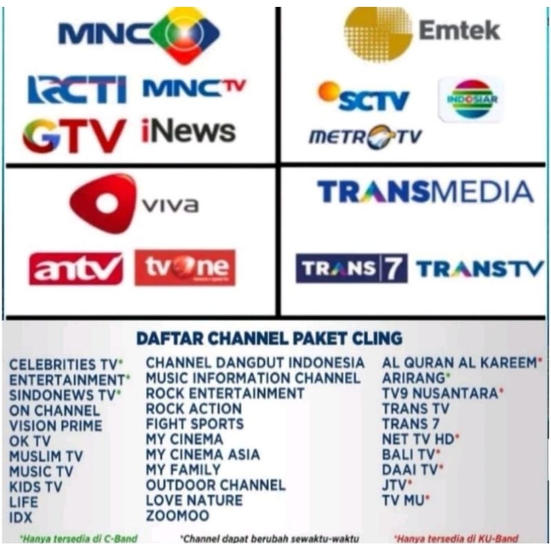Paket Cling Kvision - Paket Receiver Kvision 1 tahun Promo