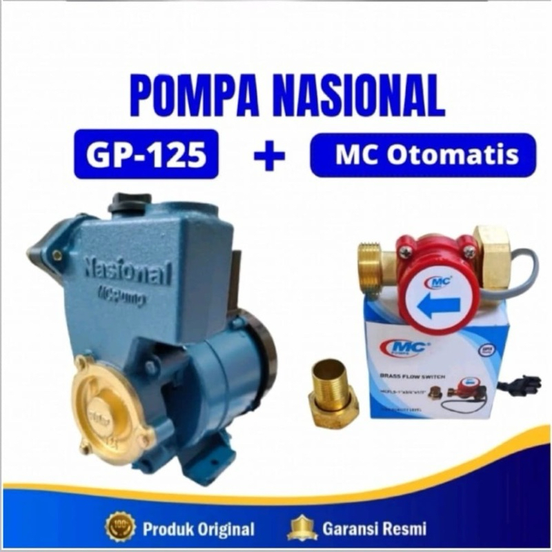 Pompa Air Mc Pump GP 125 otomatis pendorong 1-3/4” booster 125 watt (GP125+flow1x3/4)