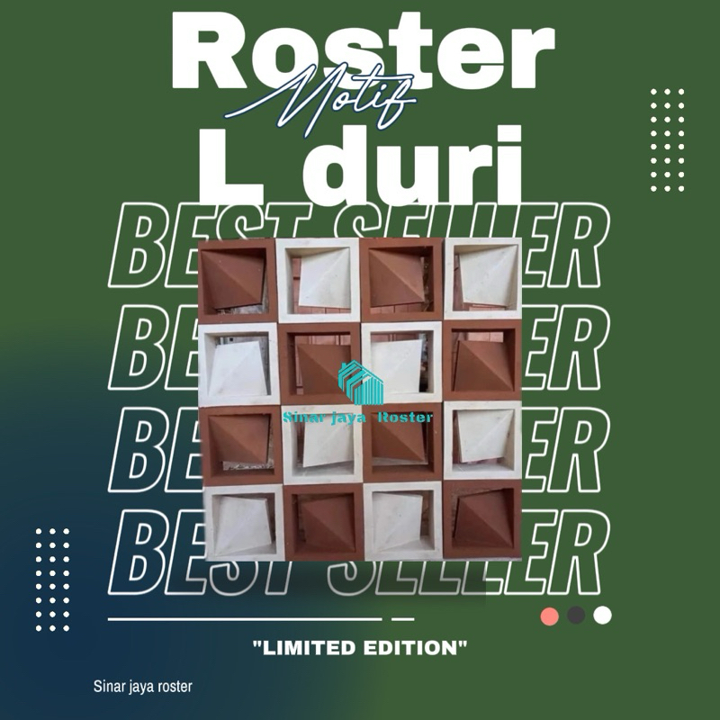 Roster beton minimalis depok lobang angin motif L duri