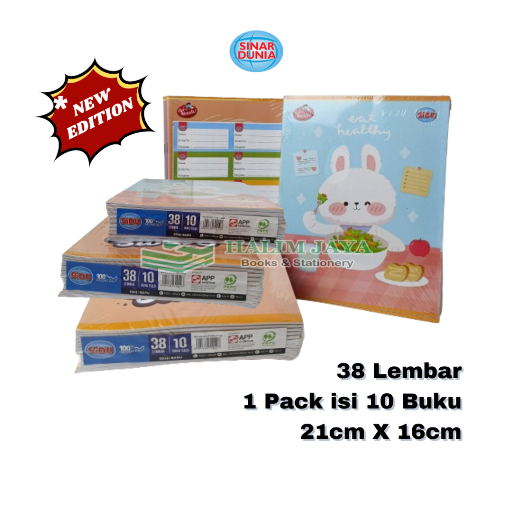 

Buku Tulis Sinar Dunia | Buku Tulis SIDU 38 Lembar 1 Pack