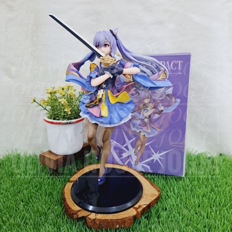 Action Figure Keqing Genshin Impact L Box Alas Hitam Cake Topper Keqing Genshin Alas Hitam L