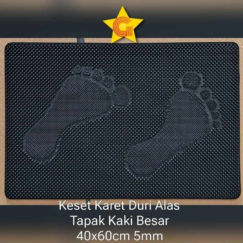 Karpet Karet Keset Duri Motif Tapak Kaki Besar 40x60cm 5mm
