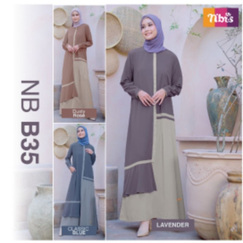 NIBRAS - Nibras Gamis NB B35/ Gamis Nibras Terbaru/ Gamis Nibras Promo/ Nibras Gamis Bahan Koshibo