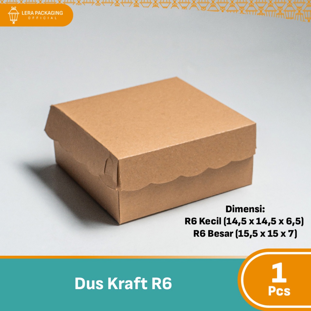 

R6 - Kotak Dus Kraft Coklat/Kotak Dus Kue/Kotak Dus Snack/ Kotak Dus Renda Coklat Non-laminasi