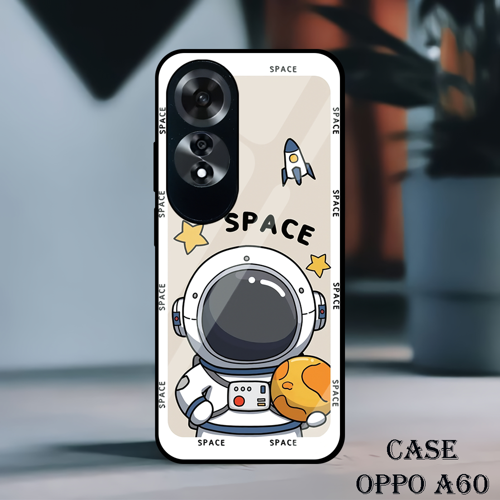 (BS08) Case Kilau Oppo A60 | Casing Hp Oppo| Pelindung Smartphone | Bengkel Case | Motif  Astronout