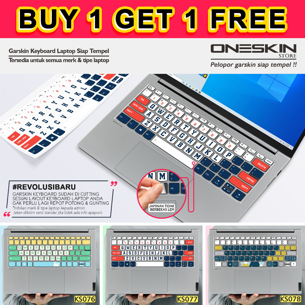 Garskin Stiker Sticker keyboard laptop Xiaomi gambar custom katalog 77