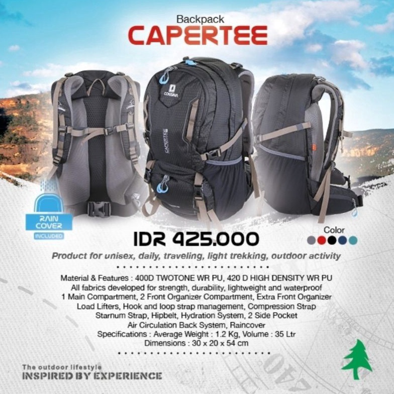 KODE H74O consina capertee 35 l tas gunung 35l liter outdoor camping sekolah pramuka