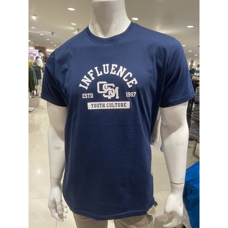 Osella Baju Kaos T-shirt Pria Dewasa Original Print Navy