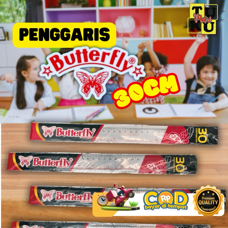 

penggaris plastik butterfly 30cm