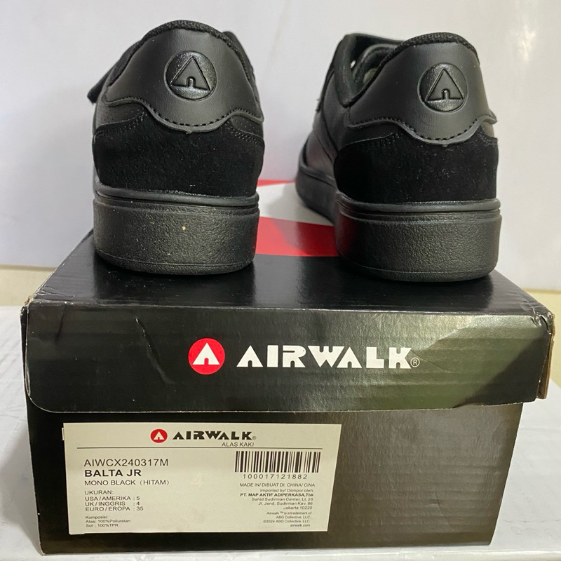 Promo Sepatu Airwalk Original Kids Jr Mono Black Hitam Anak Sekolah