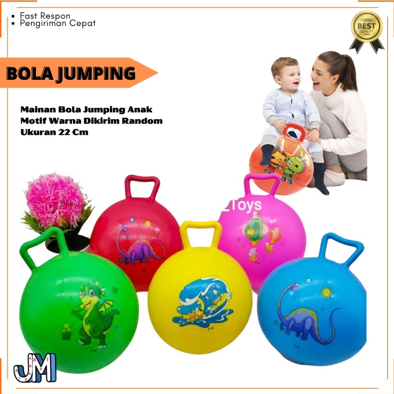 Mainan Anak Bola Jumping Karet  / Jumping Ball Bulat 22 CM / Bola Duduk Karakter
