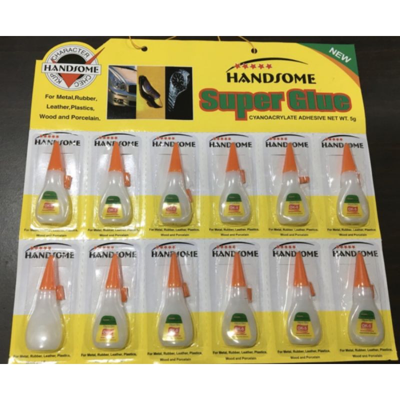 

Lem superglue Handsome Botol 1 lembar isi 12 pcs