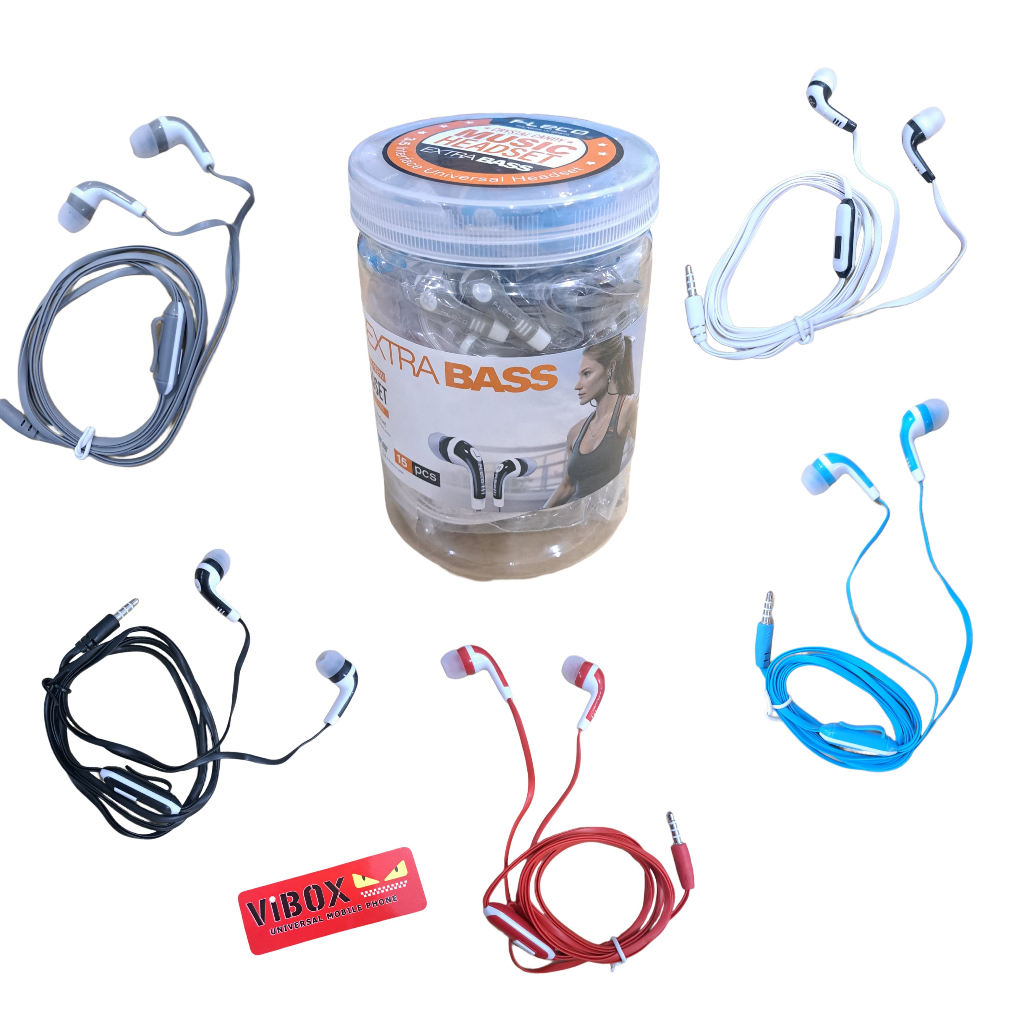 [isi 15pc] HF Toples Fleco FL77 Super Mega Bass Stereo Headset Original Universal Semua Hp Jack 3.5m