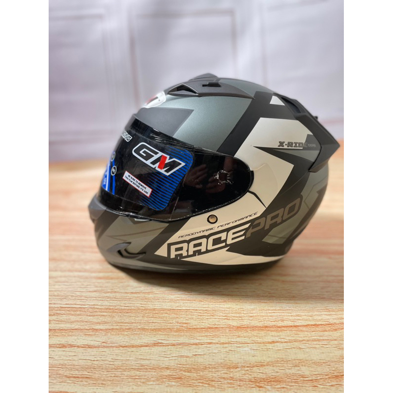 HELM GM RACE PRO BLACK WHITE MATTE SIZE M