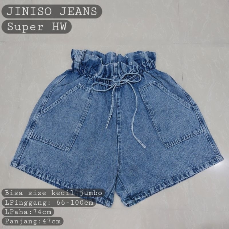 JINISO Fuji ShortPants Blue Jeans Denim / Celana Pendek Super HW Biru Denim