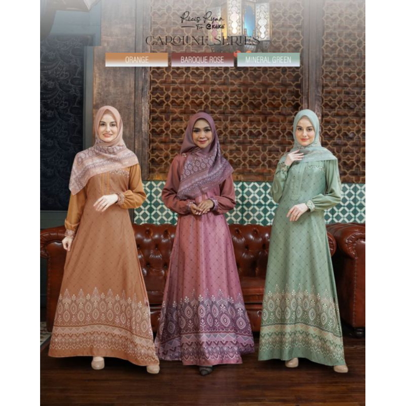 CAROLINE SERIES BY KEKE BUSANA GAMIS ANAK GAMIS DEWASA MOTIF SERIES TERBARU RIA RICIS FOR KEKE HARGA