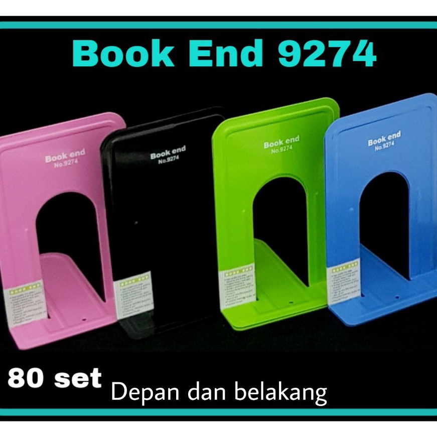 

KI3 SOS Book End MICROTOP BE9274 1 set2 pcs Pembatas Buku Besi Penyangga BukuSandaran Buku