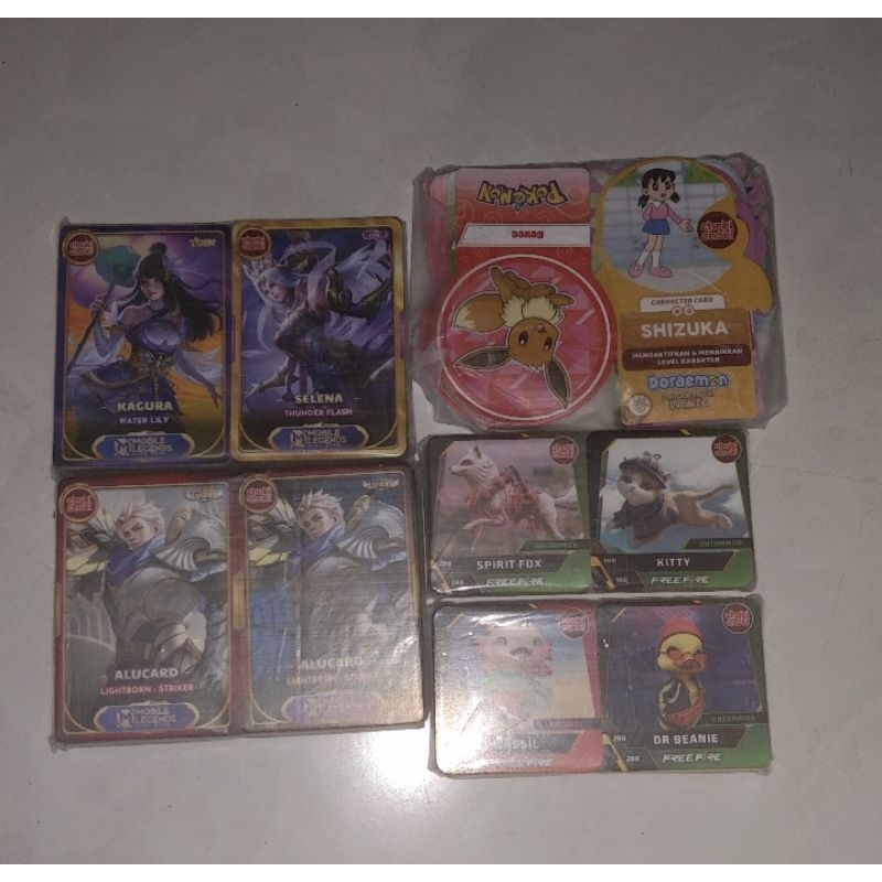 kartu choki choki mobile legend ml free fire ff doraemon pokemon