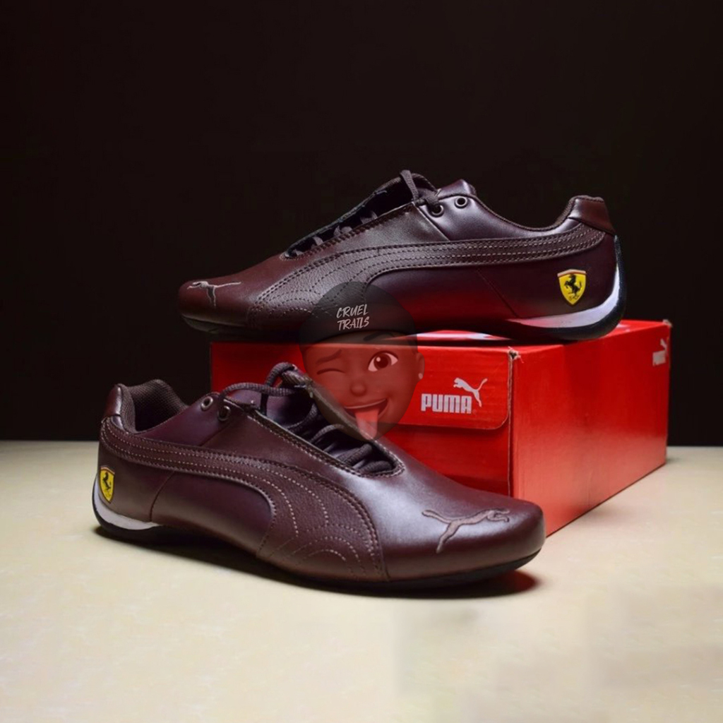 READY STOCK SIZE 41 - Scuderia Ferrari x Puma Future Cat OG Leather SF Brown