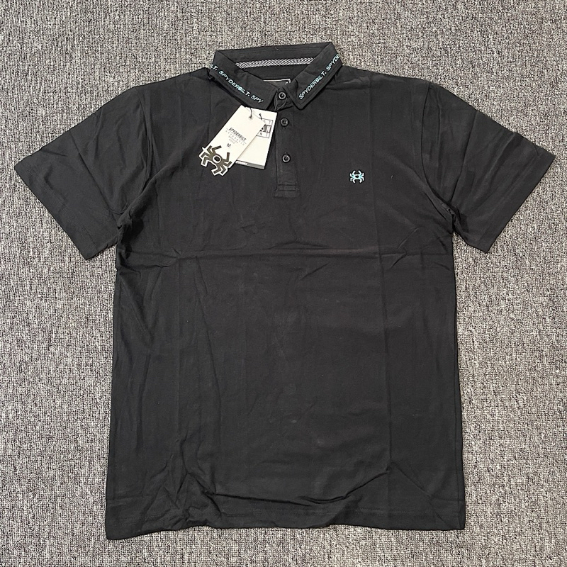 ( LOGO BORDIR ) KAOS KERAH POLO TSHIRT SPYDERBILT HITAM PRIA LIKE ORIGINAL MIRROR QUALITY