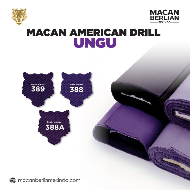 KAIN MACAN AMERICAN DRILL UNGU KAIN BAHAN SERAGAM TERMURAH