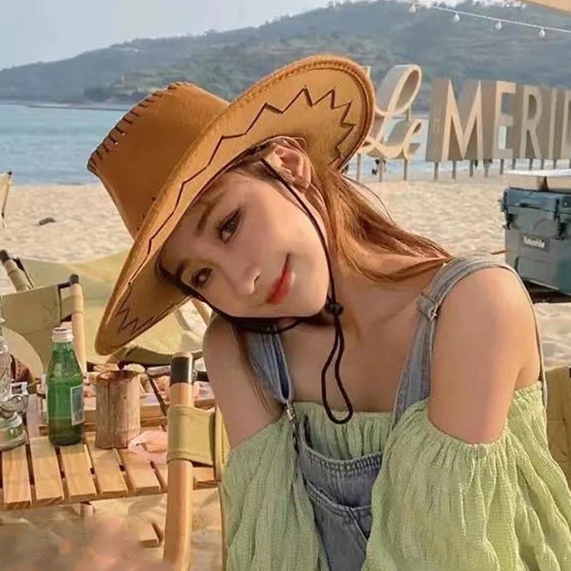 Topi Koboy / Topi Cowboy Pria Wanita Dewasa Topi Kekinian Unisex