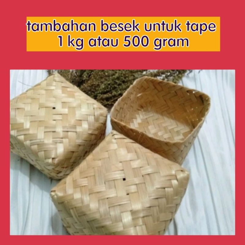 

tambahan tutup besek untuk tape singkong 1 kg atau 500 gram