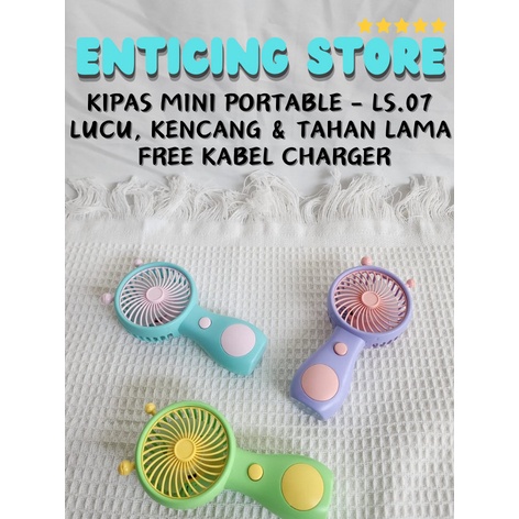BONANZA KIPAS ANGIN MINI PORTABLE GENGGAM MOTIF LUCU FAN MINI USB CAS KENCANG TAHAN LAMA PREMIUM QUA