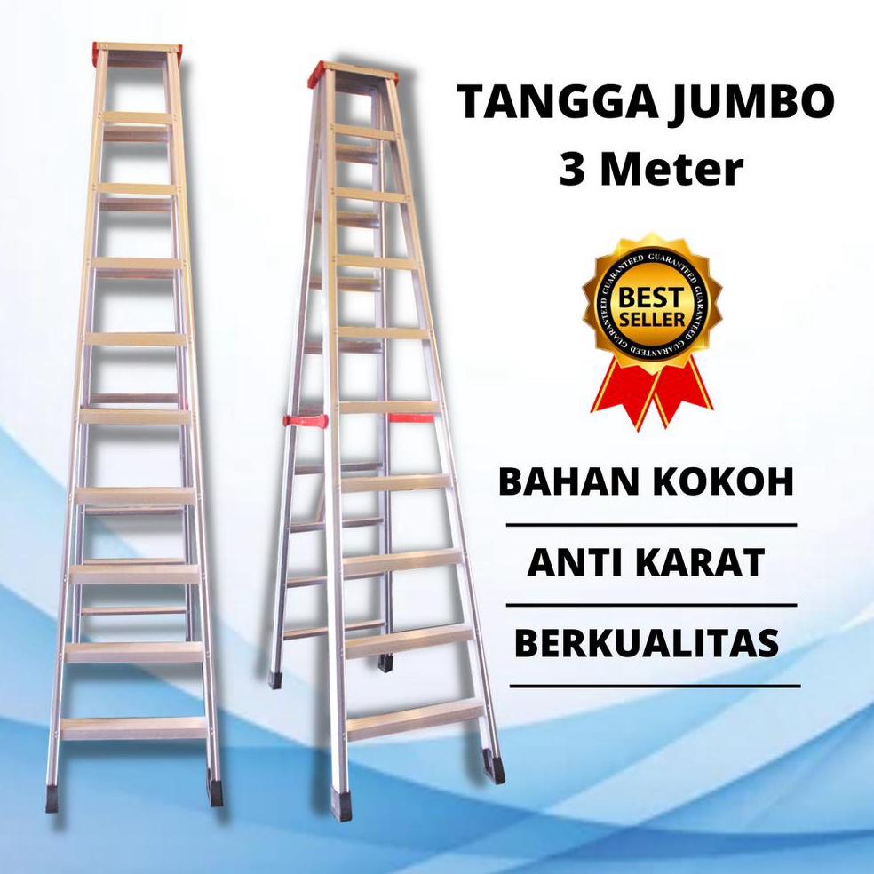 Modern Tangga Lipat 3 Meter Tangga Lipat Aluminium Original Termurah