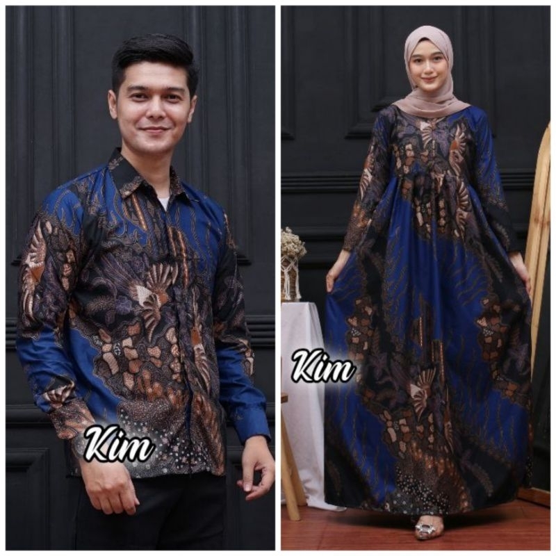 Batik couple - Sania Ruffle Batik Couple Gamis standar jumbo terlaris manuk tarung abang