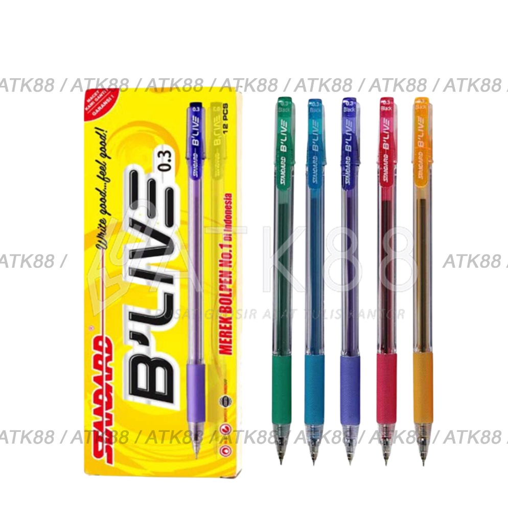 

Ballpoint Pulpen Standard BLive 5 1 Lusin 12 pcs KODE W1T5