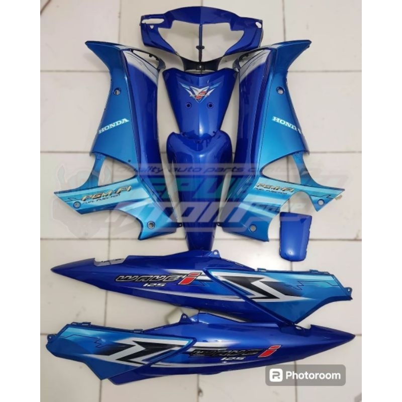 cover body supra wave fullset halus dua warna biru tosca honda supra 125 wave