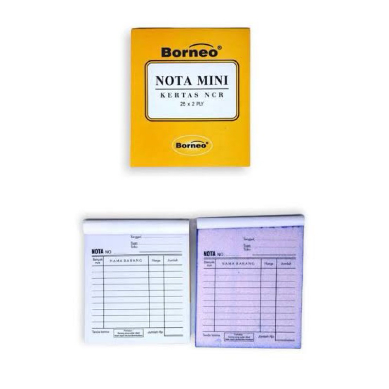 

NOTA MINI 2 ply Ncr nota olshop ukuran 80mm x 105 mm