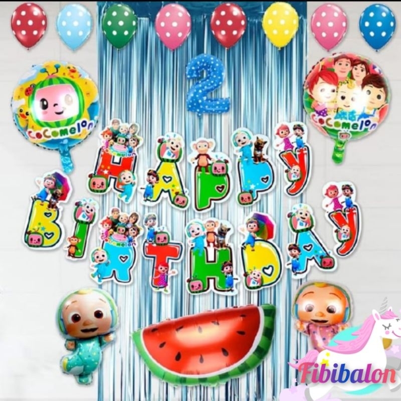 Paket Dekorasi Cocomelon bayi/Simple Dekorasi Ulang Tahun Anak