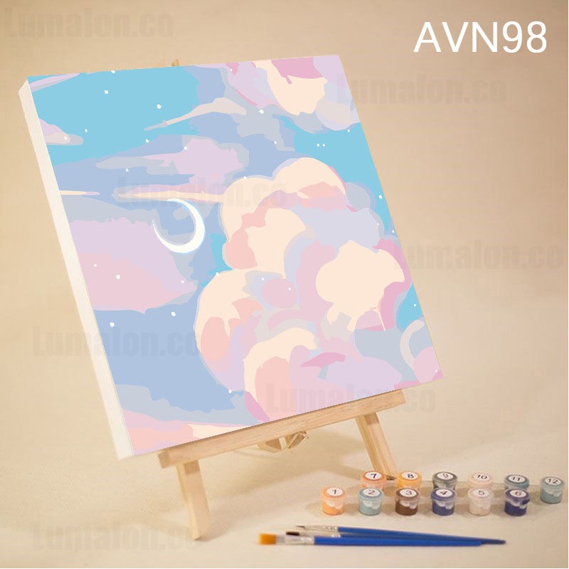 

YUH Pinkponds DIY 20x20cm Paint Kit Dital Painting Kit Kanvas Painting Dengan Kayu Frame Wall