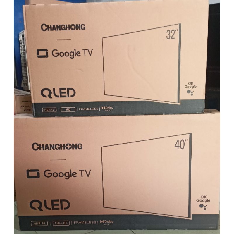 Qled 32 inci tv changhong L32qcn1 khusus jambi dolby audio hdr 10 frameless android smart dbx tv blu