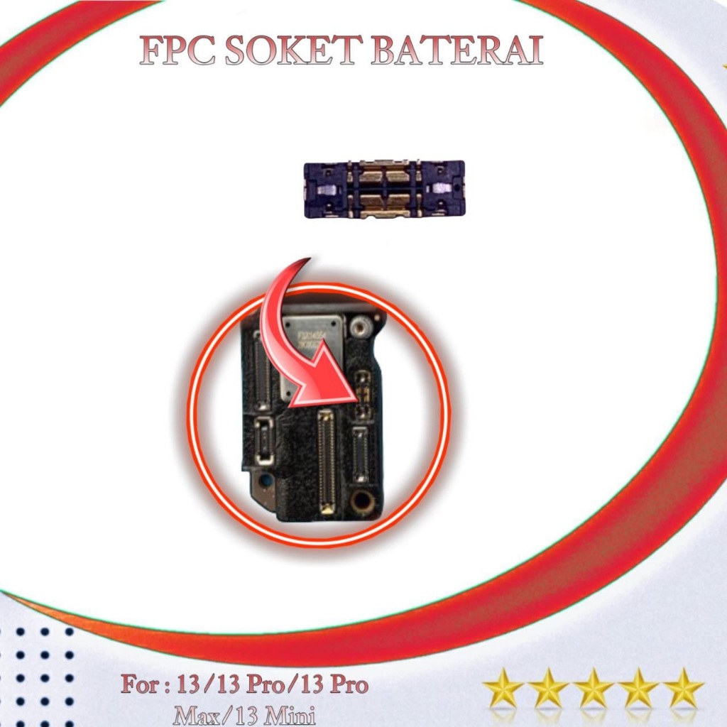 ( FPC ) SOKET BATERAI BAGIAN MESIN 13/13 PRO/13 PRO MAX/13 MINI ORIGINAL NEW