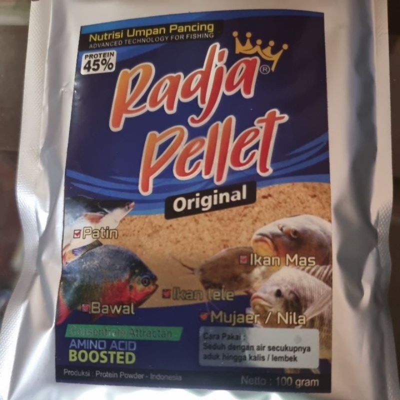 radja pellet umpan mancing pelet  ikan mas bawal radja pellet original umpan lele mujair nila 100 gr