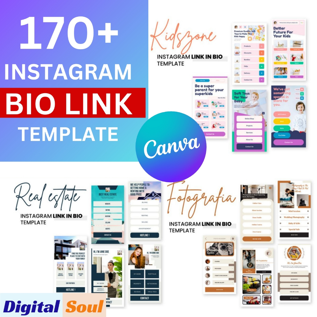 170++ Template Canva Biolink Instagram Estetik & Modern