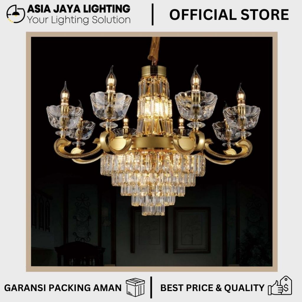LAMPU GANTUNG KRISTAL / LAMPU KRISTAL HIAS / LAMPU KRISTAL GANTUNG / CHANDELIER KRISTAL / LAMPU KRIS