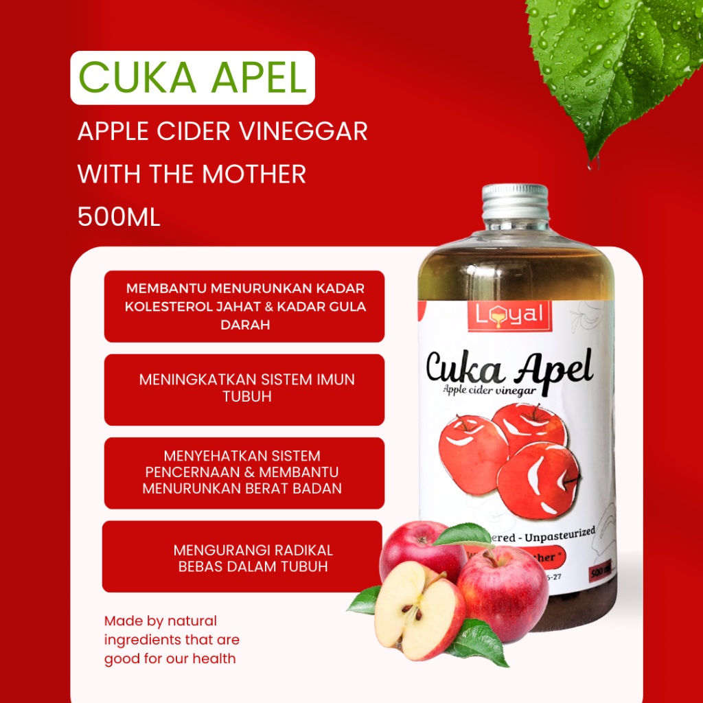 

Loyal Cuka Apel Original Asli With Mother - Apple Cider Vinegar Organik Diet Detox