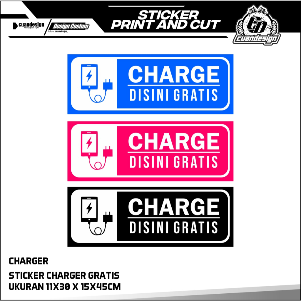 

STIKER FREE CHARGE DISINI GRATIS | BAHAN VINYL + LAMINASI GLOSSY
